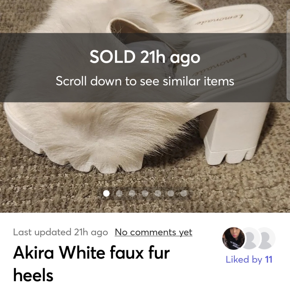 White faux-fur heels